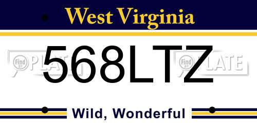 568LTZ West Virginia License Plate