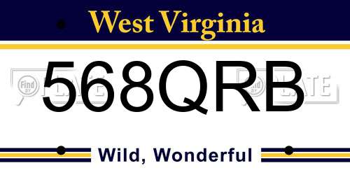 568QRB West Virginia License Plate