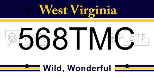 568TMC West Virginia License Plate