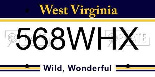 568WHX West Virginia License Plate