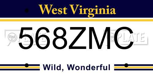 568ZMC West Virginia License Plate