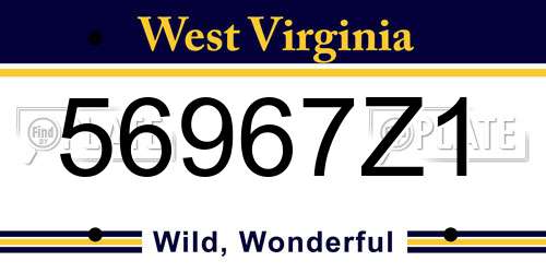 56967Z1 West Virginia License Plate