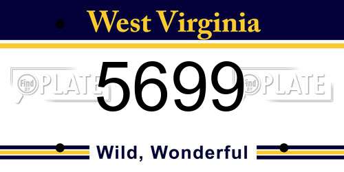 5699 West Virginia License Plate