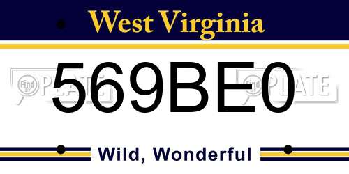 569BE0 West Virginia License Plate