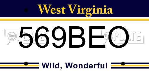 569BEO West Virginia License Plate