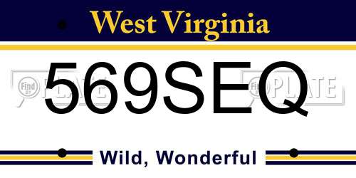 569SEQ West Virginia License Plate