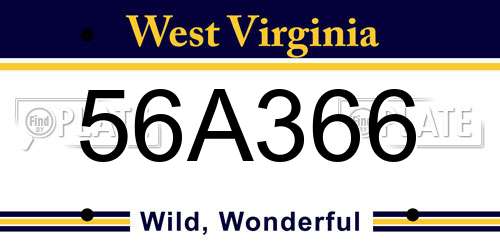 56A366 West Virginia License Plate