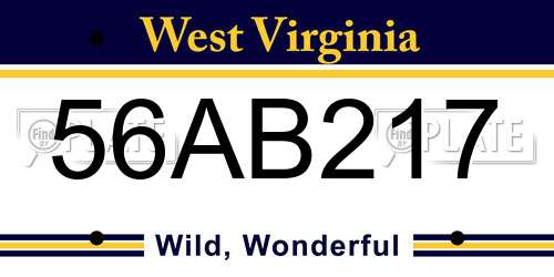 56AB217 West Virginia License Plate