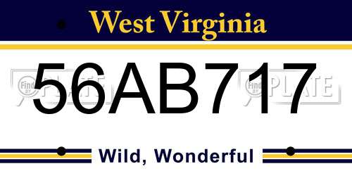56AB717 West Virginia License Plate