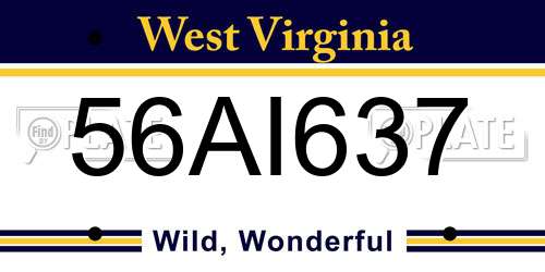 56AI637 West Virginia License Plate