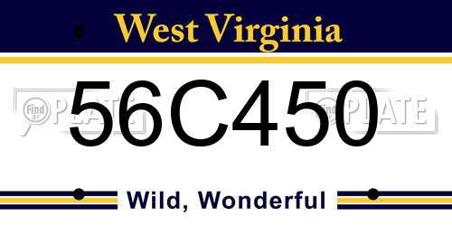 56C450 West Virginia License Plate