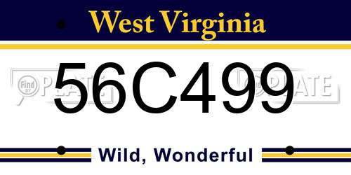 56C499 West Virginia License Plate