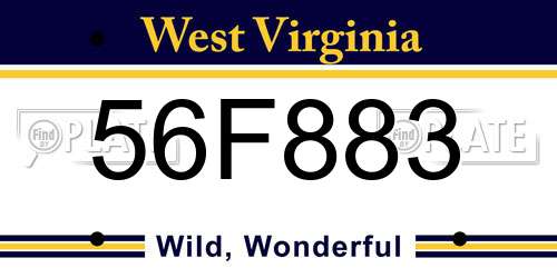 56F883 West Virginia License Plate