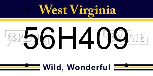 56H409 West Virginia License Plate
