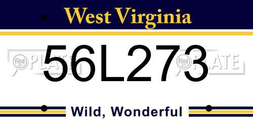56L273 West Virginia License Plate