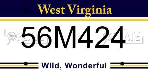 56M424 West Virginia License Plate