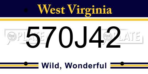 570J42 West Virginia License Plate
