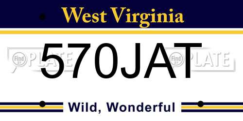570JAT West Virginia License Plate