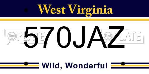 570JAZ West Virginia License Plate