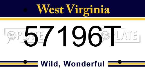 57196T West Virginia License Plate