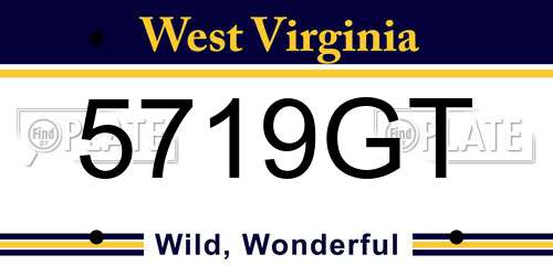 5719GT West Virginia License Plate