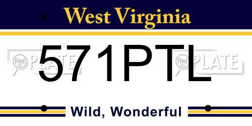 571PTL West Virginia License Plate