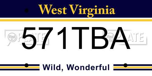 571TBA West Virginia License Plate