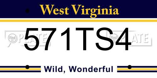 571TS4 West Virginia License Plate