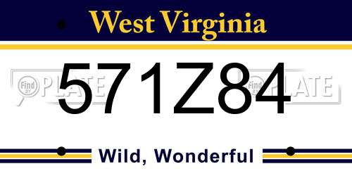571Z84 West Virginia License Plate