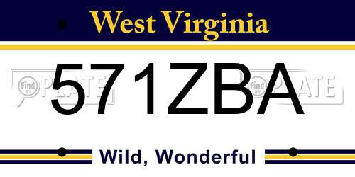 571ZBA West Virginia License Plate