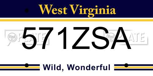571ZSA West Virginia License Plate