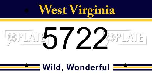 5722 West Virginia License Plate