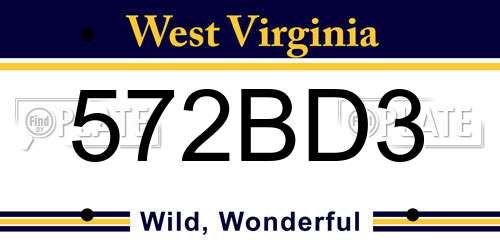 572BD3 West Virginia License Plate