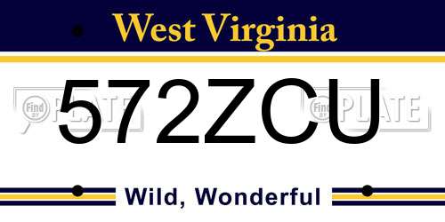 572ZCU West Virginia License Plate