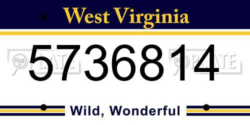 5736814 West Virginia License Plate