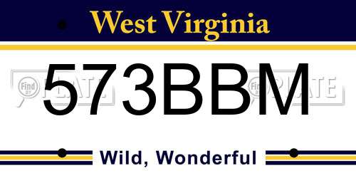 573BBM West Virginia License Plate