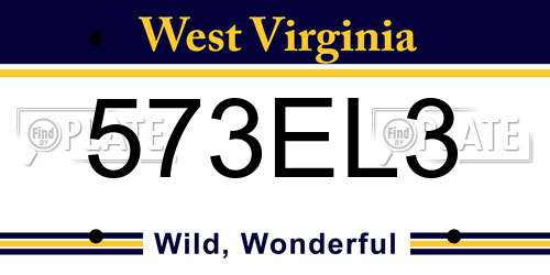 573EL3 West Virginia License Plate