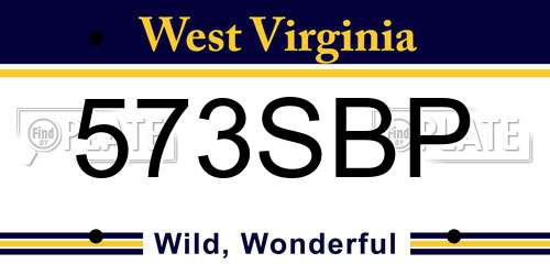 573SBP West Virginia License Plate