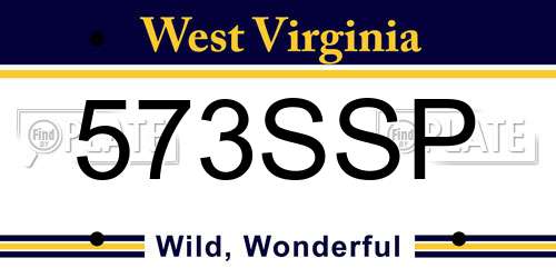 573SSP West Virginia License Plate