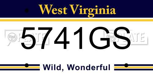 5741GS West Virginia License Plate