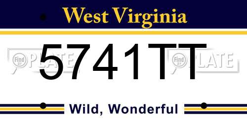 5741TT West Virginia License Plate