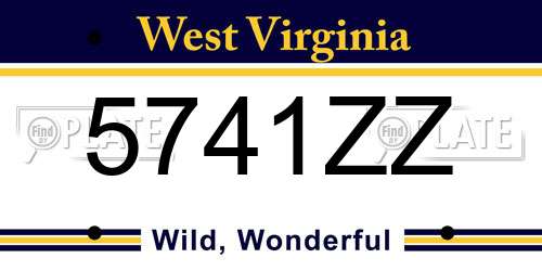 5741ZZ West Virginia License Plate