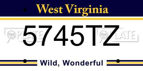 5745TZ West Virginia License Plate