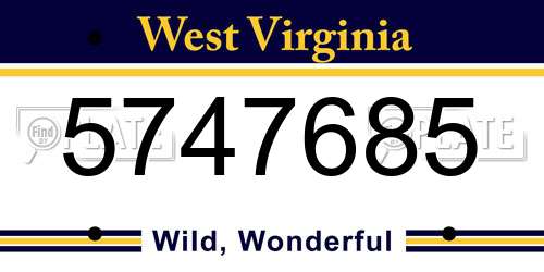5747685 West Virginia License Plate