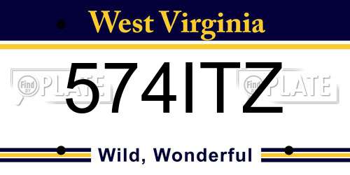574ITZ West Virginia License Plate