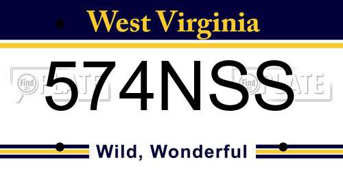 574NSS West Virginia License Plate