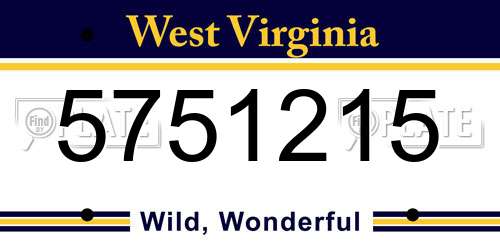 5751215 West Virginia License Plate