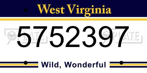 5752397 West Virginia License Plate
