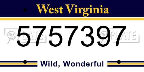 5757397 West Virginia License Plate