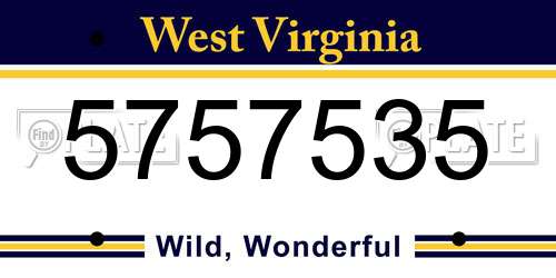 5757535 West Virginia License Plate